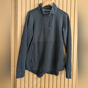 L.L. Bean Black Pullover Hoodie Cowl Neck Thumb Holes L